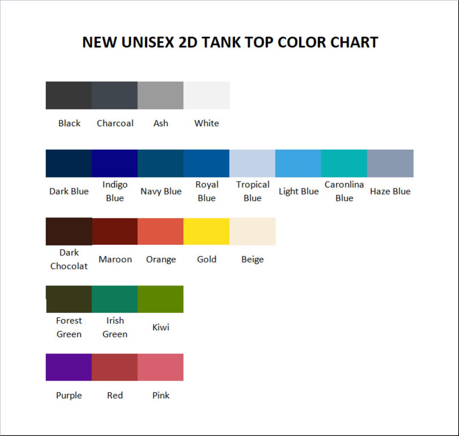 tank top color chart - Wistoria: Wand and Sword