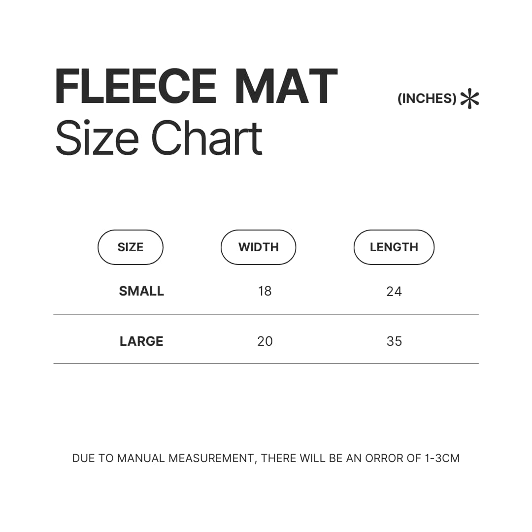 Fleece Mat Size Chart - Wistoria: Wand and Sword
