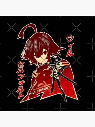 Alternative view of Tsue To Tsurugi No Wistoria Will Serfort Silhouette Throw Pillow