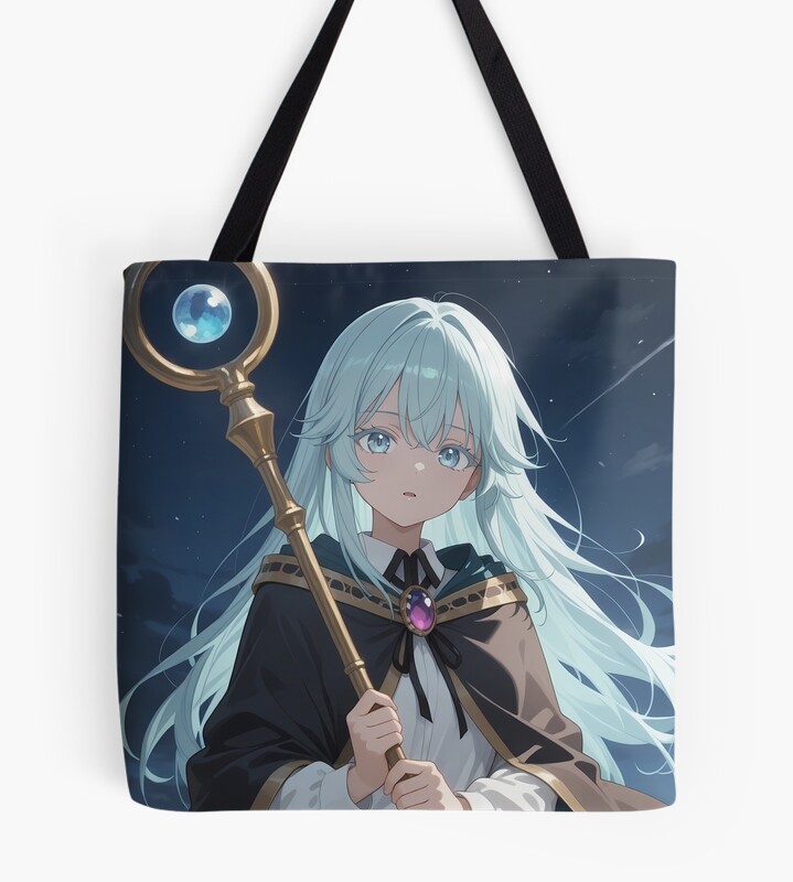Elfaria Albis Serfort Wistoria Wand And Sword Moonlit Tote Bag