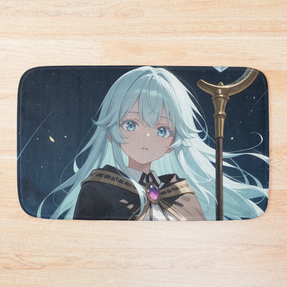 Elfaria Albis Serfort Wistoria Wand And Sword Starlit Magic Bath Mat