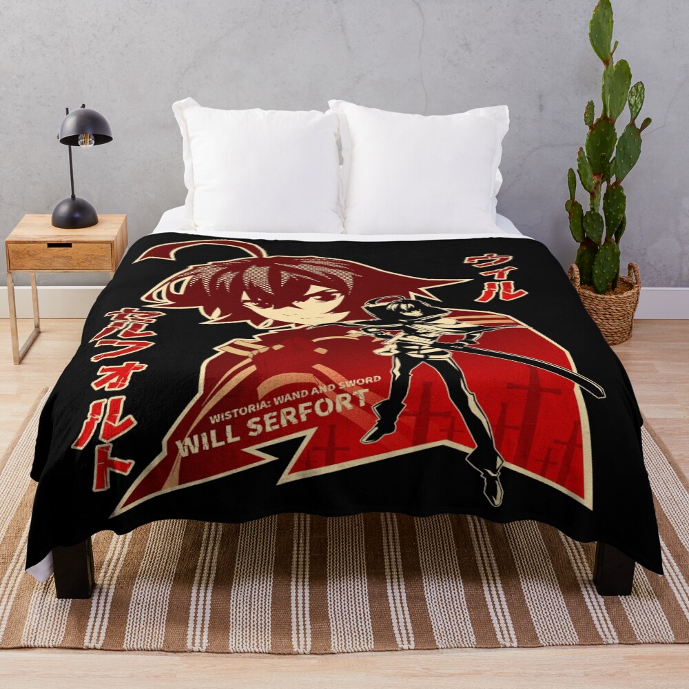 Tsue To Tsurugi No Wistoria Will Serfort Silhouette Throw Blanket