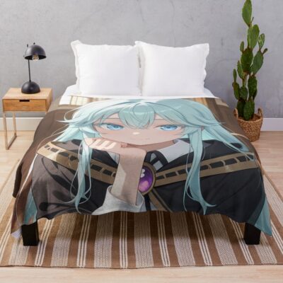 Elfaria Albis Serfort Wistoria Wand And Sword Sunlit Gaze Throw Blanket