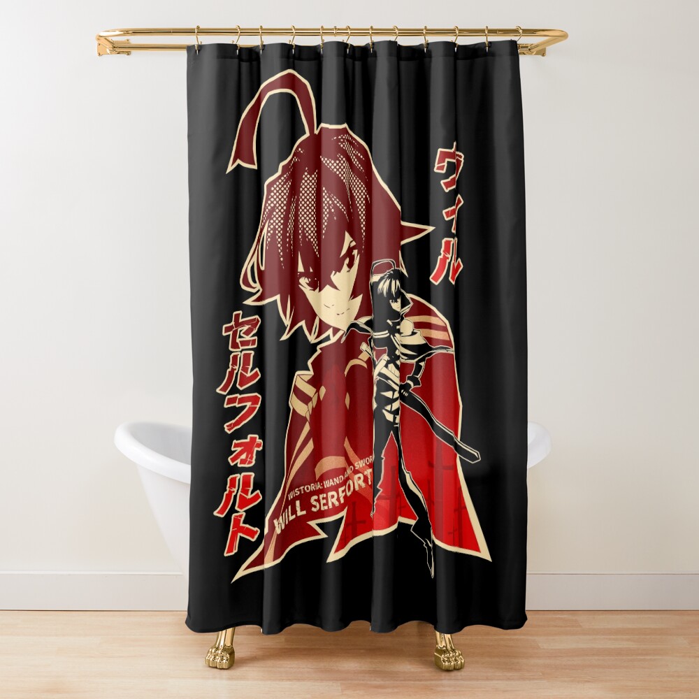 Tsue To Tsurugi No Wistoria Will Serfort Silhouette Shower Curtain