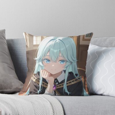 Elfaria Albis Serfort Wistoria Wand And Sword Sunlit Gaze Throw Pillow